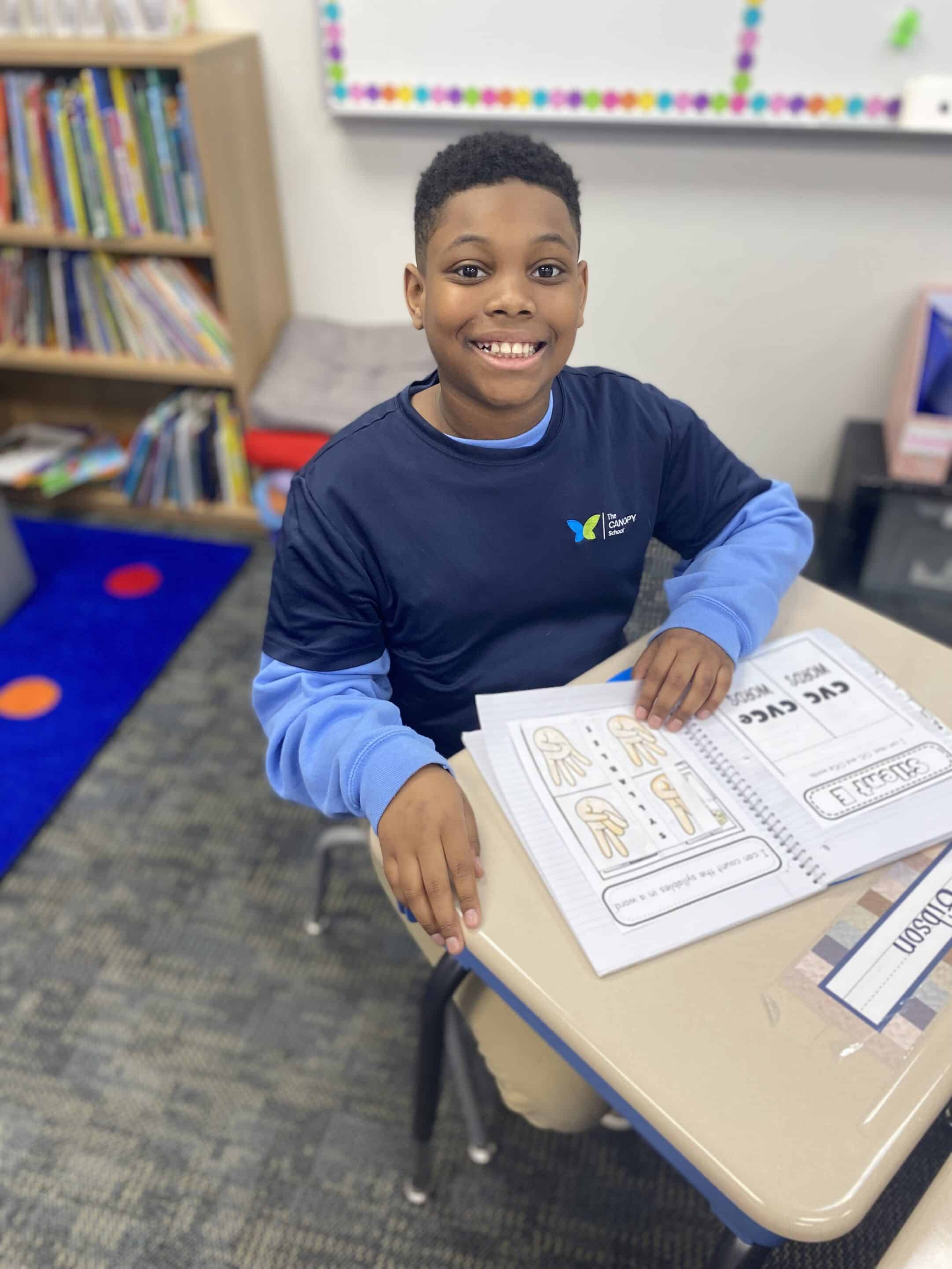 Student sitting in desk
